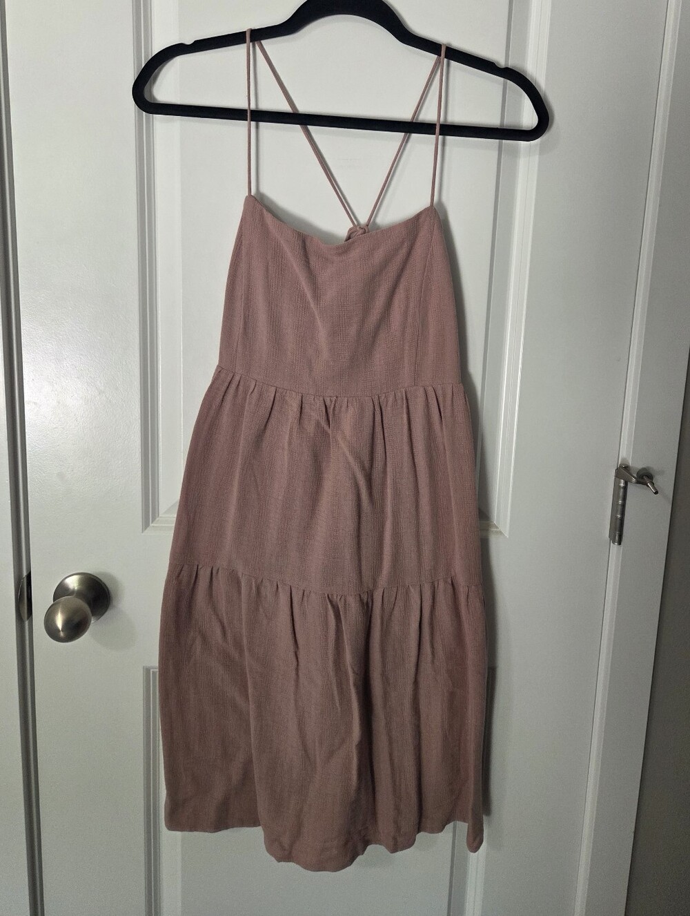 Women’s Dusty Rose Tiered Sundress with Spaghetti Straps